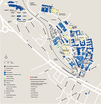 Karta över KTH:s campus