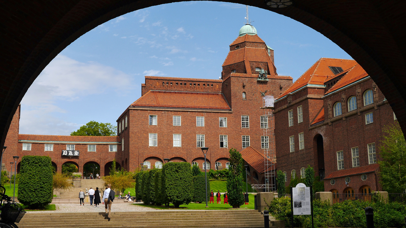 The KTH campus court yard in Stockholm