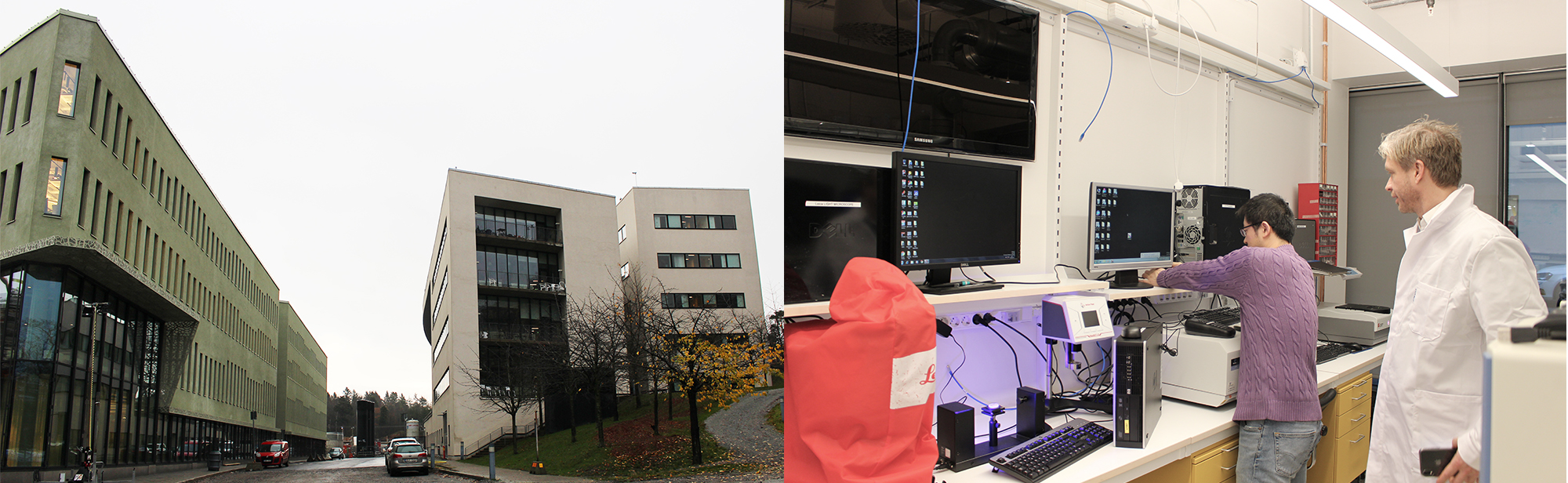 From left: House 3, Albanova mainbuilding and Functional & Nano lab. Photo: Sofia Nyström