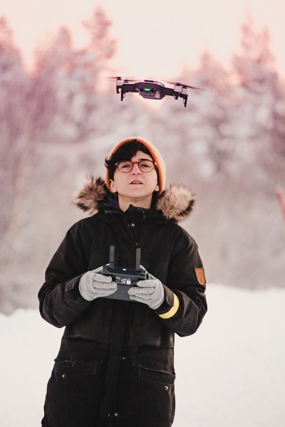 Person and drone.