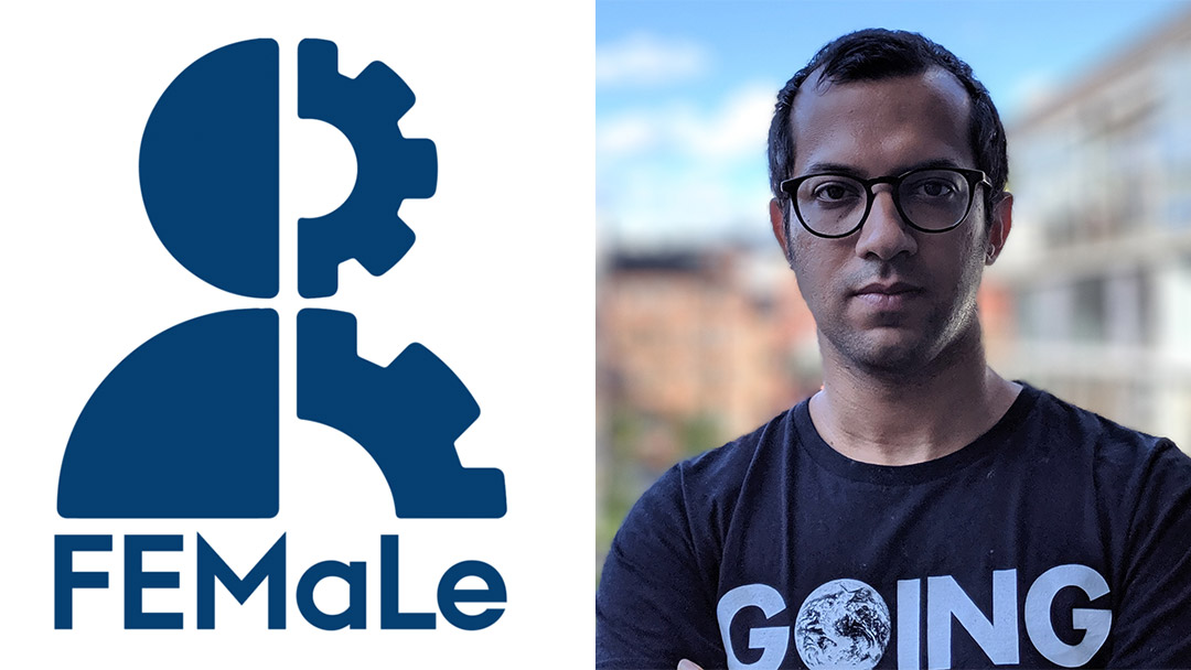 FEMaLe-projektets logga och Jayanth Raghothama.