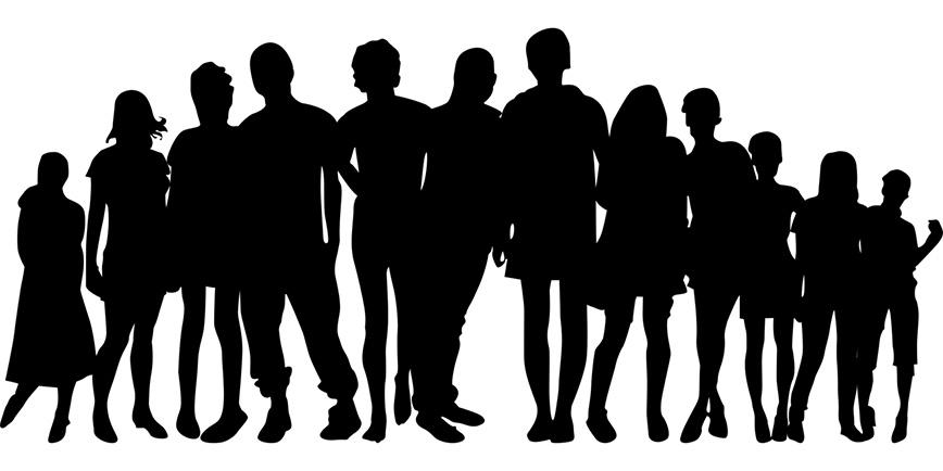 Silhouettes of people.
