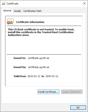 Installera certifikatet