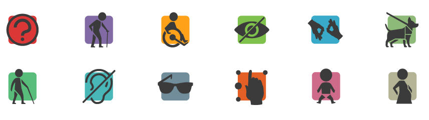 Icons with different disabilies.