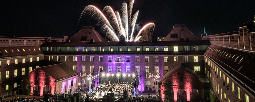 Fireworks over Campus KTH.