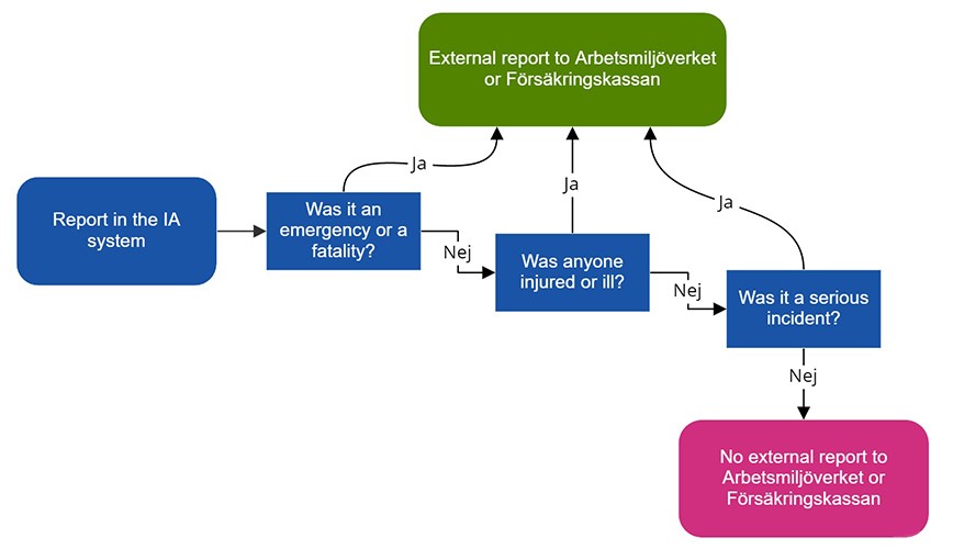 Flowchart for reporting incidents.