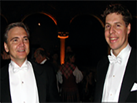 CTR-doktorander Jeffery Archer och Wilco Burghout på Stockholms stadshus (2005).
