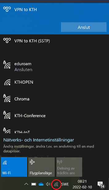 VPN to KTH  - Wifi connection