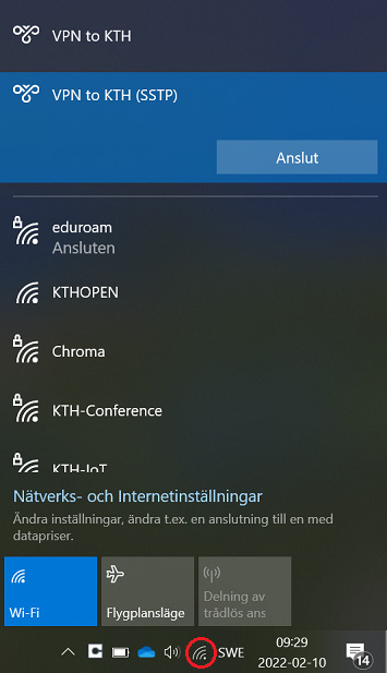 VPN to KTH SSTP - Wifi connection