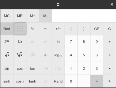 Scientific calculator in New Quizzes.