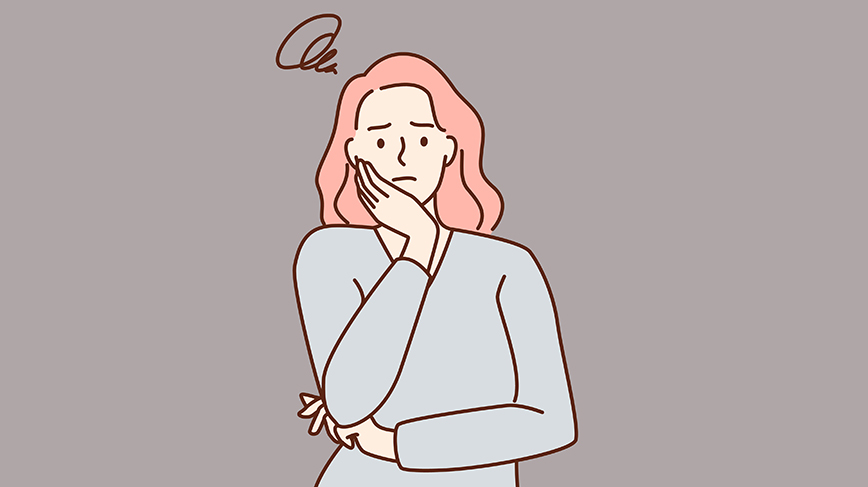 Illustration of person looking worried