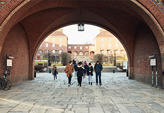 Students outside.