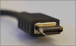 The connection part of an HDMI cable
