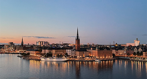 Areal view of central Stockholm. 