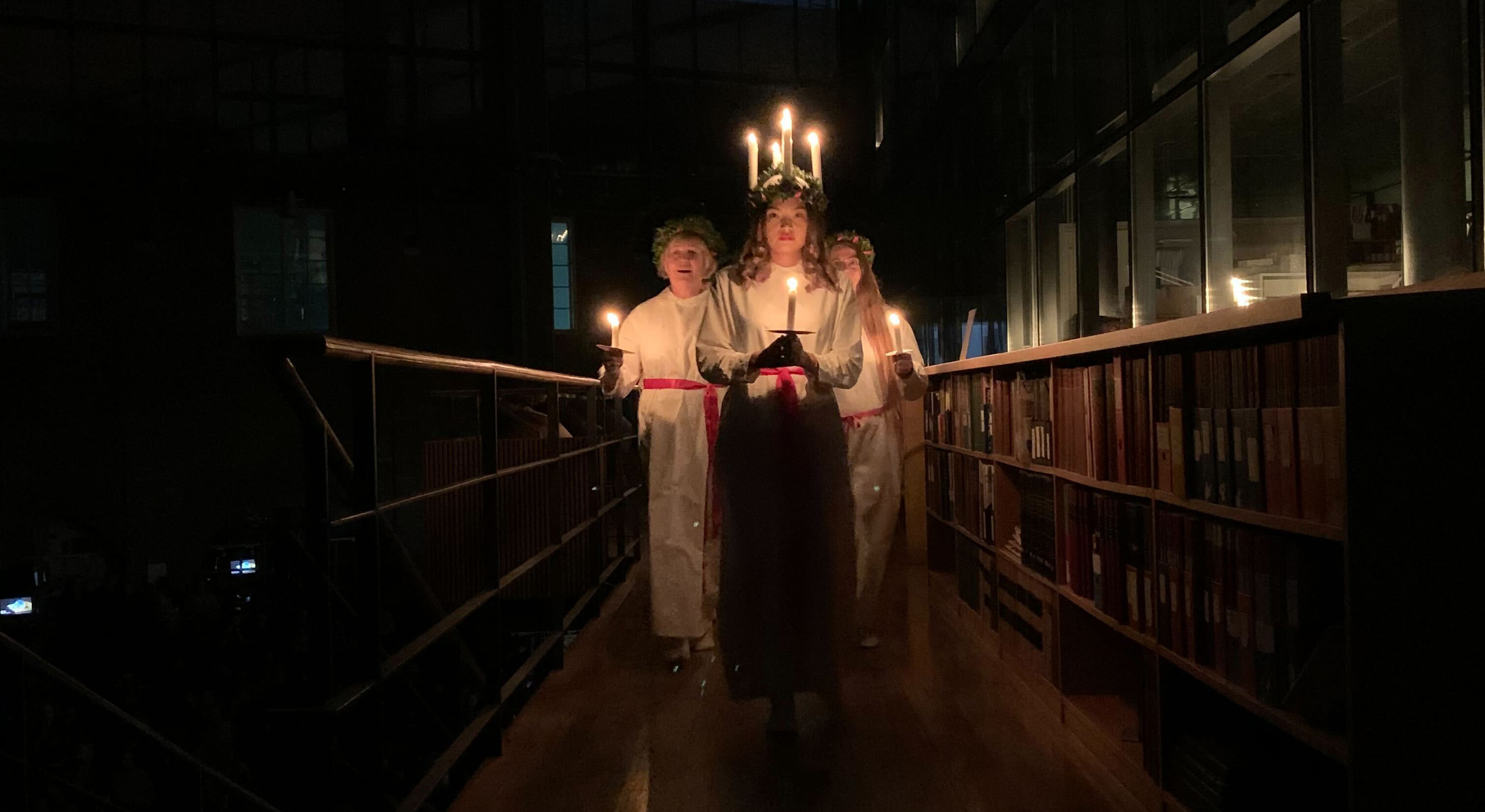 Lucia celebration at the library.
