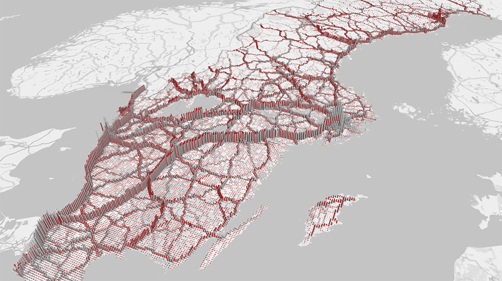 Input data used for simulating traffic on the Swedish road network vs. actual measured traffic