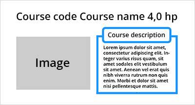 Image showing how course information and image looks like on the course page