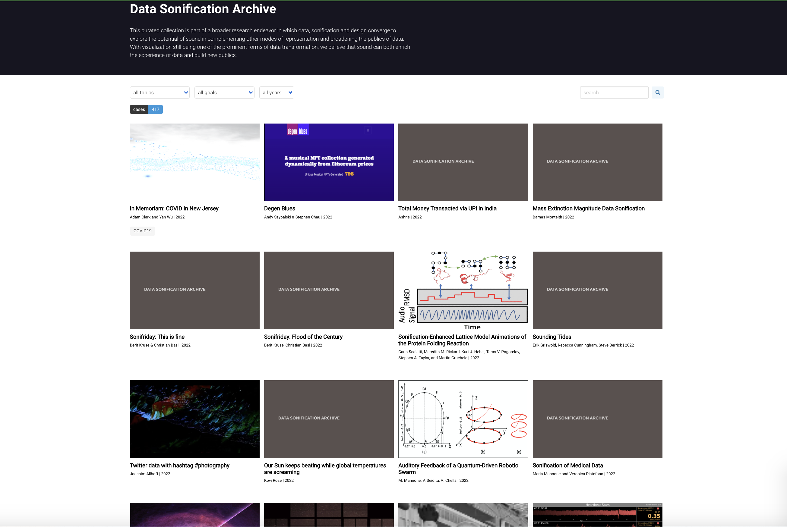 Data Sonification Archive