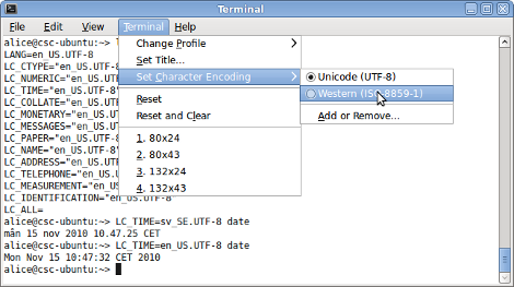 what text encoding doea bash use by defauly