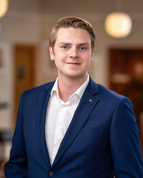 Tekniska högskolans studentkårs (THS) kårordförande Niklas Carlbaum.