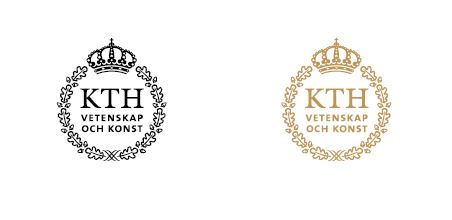KTH:s logotyp i svart och i guld