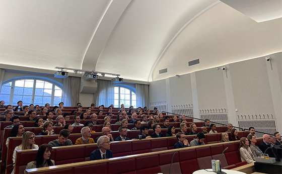 An audience at a conference