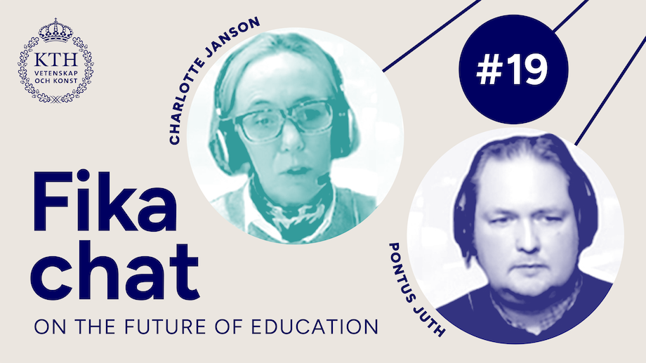 Pontus Juth and Charlotte Janson standing in the KTH Library