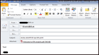 En bild av när man skriver ut via e-post