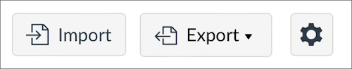 The buttons for importing and exporting the Gradebook.