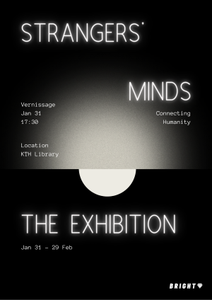 En affisch i svartvitt från utställningen