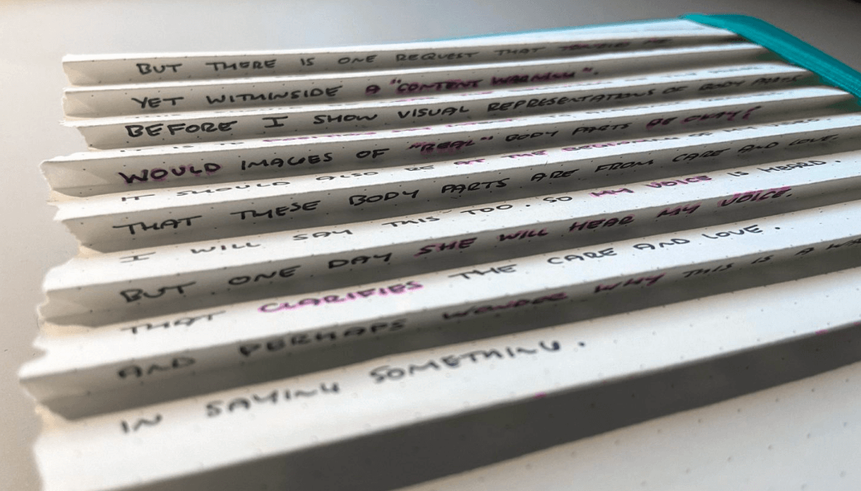 Above images: Design workbooks and performative texts.