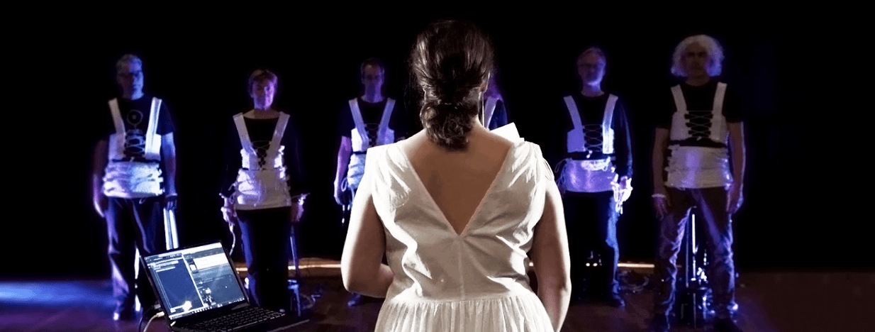 Above image: Material properties of designing an interactive corsetto to support signing performance