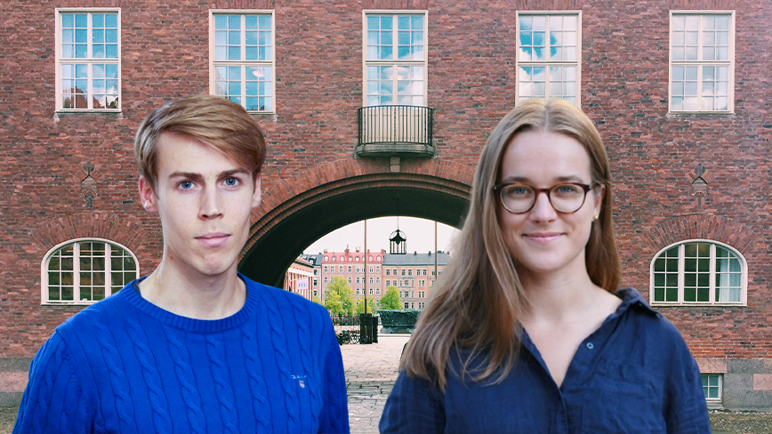 Joel Kronborg och Jura Miniotaite, Doktorandrådets ordförande och vice ordförande. 