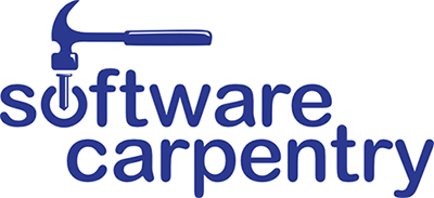 text: software carpentries and a hammer - logotype