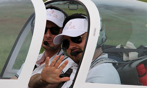 Two pilots in a plane