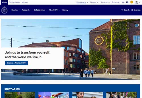 Screenshot of www.kth.se