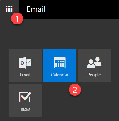 Viewing Calendar button in the top menu.