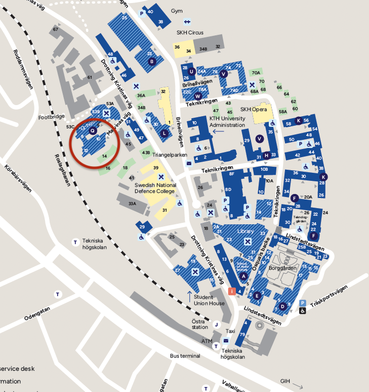 Campus Map indicating Malvinas väg 10.