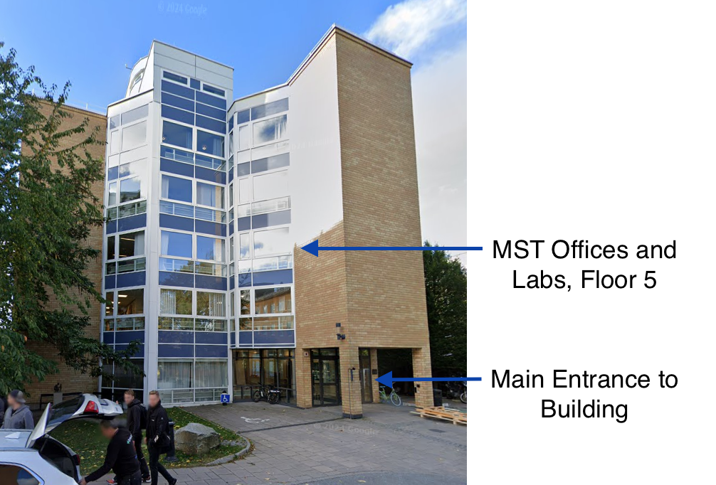 Image showing main entrance and location of MST labs and offices.