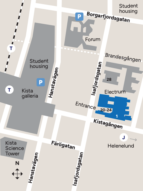 Karta av KTH Kista.