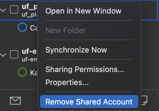 remove share calendar