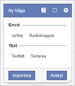 Ruta för att välja frågetyp