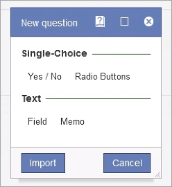 Box to pick question type