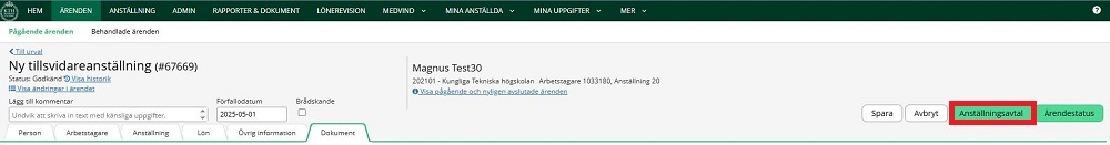 Steg 5, visar "Attestera och skicka", för signaturrunda hos HR.