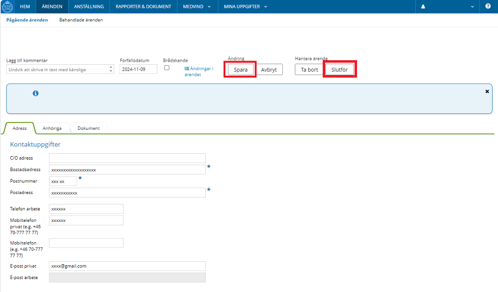 Step 5, contact details, save and complete.