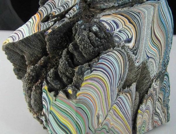 Fordite, or Detroit Agate or Motor City Agate. Detroit, Michigan, USA. 