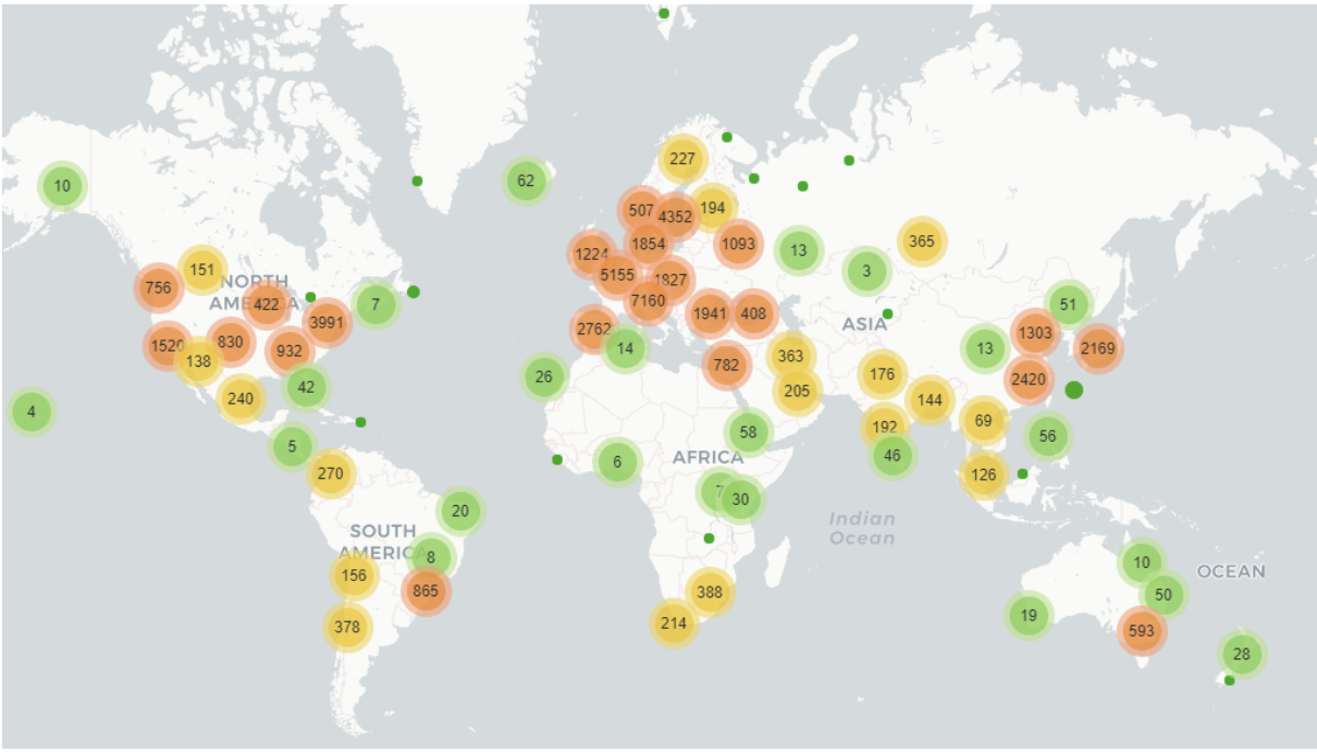 Image of a map from KTH Research Information