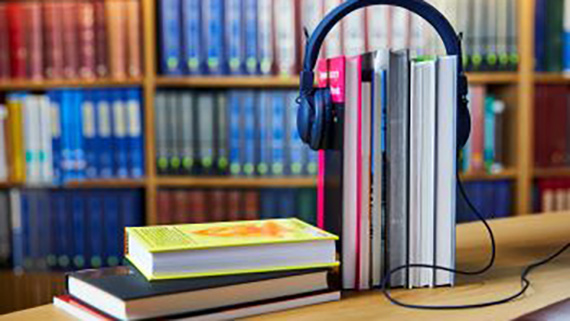 Books and headphones
