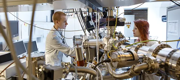 Twp students in a lab