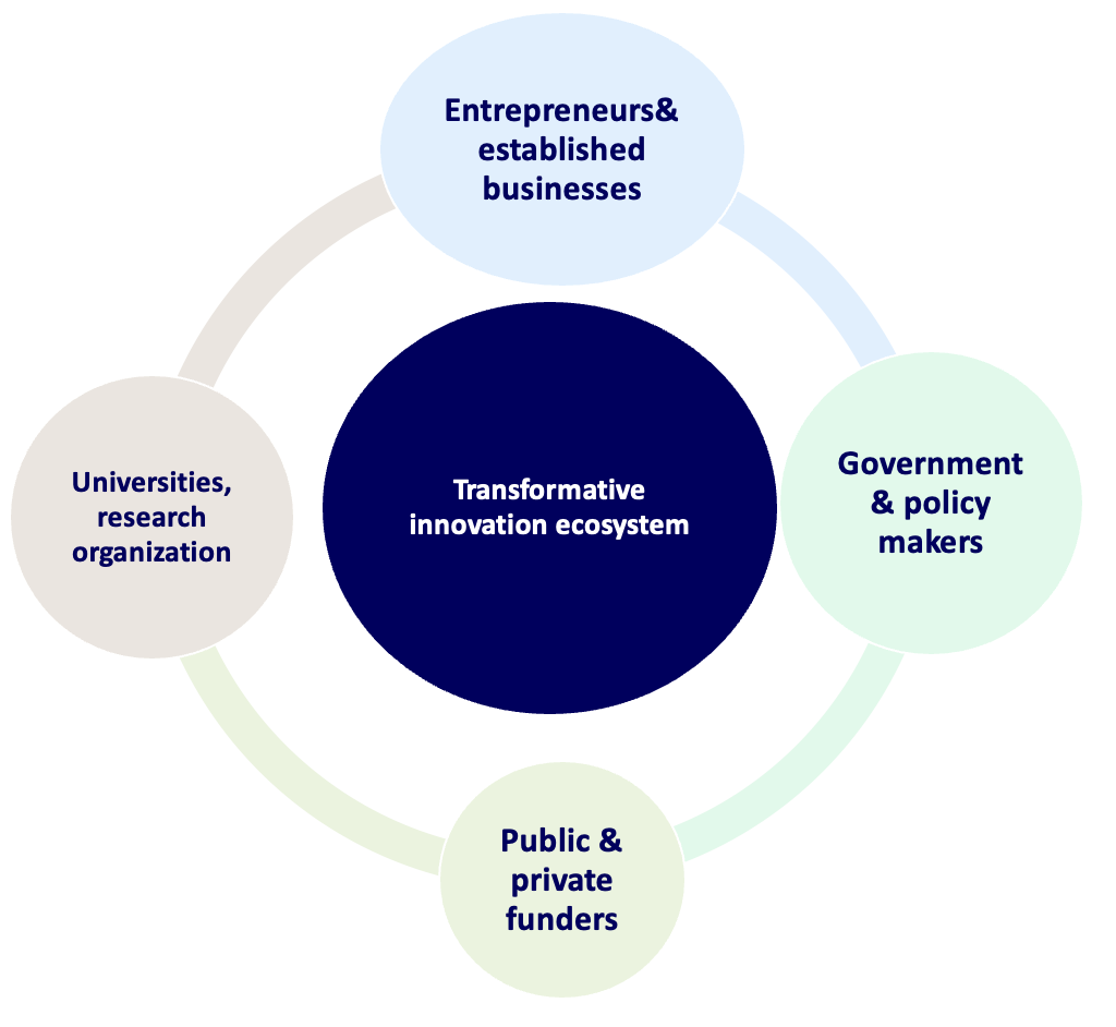 Figure showing the transformative innovation ecosystem. 